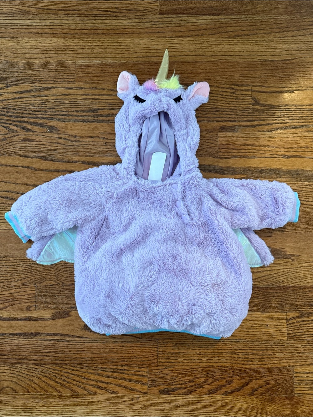 Plush Lavender Hooded Baby Unicorn Halloween Costume